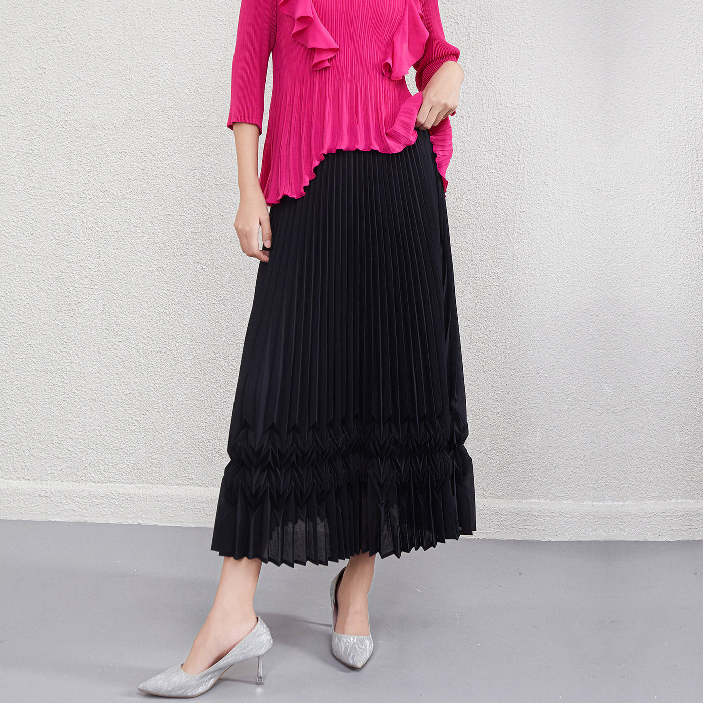 Design Sense Niche Three-dimensional Pleated Skirt