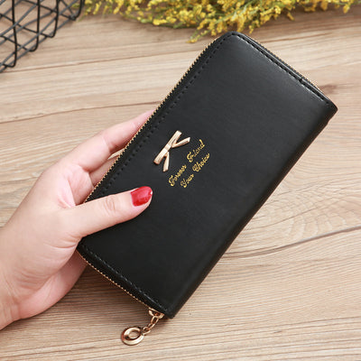 Women's Solid Color Bow Two-layer Wallet