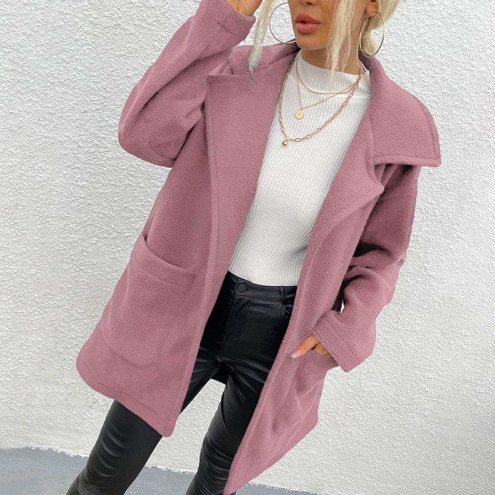 Women's Double-sided Fleece Mid-length Coat