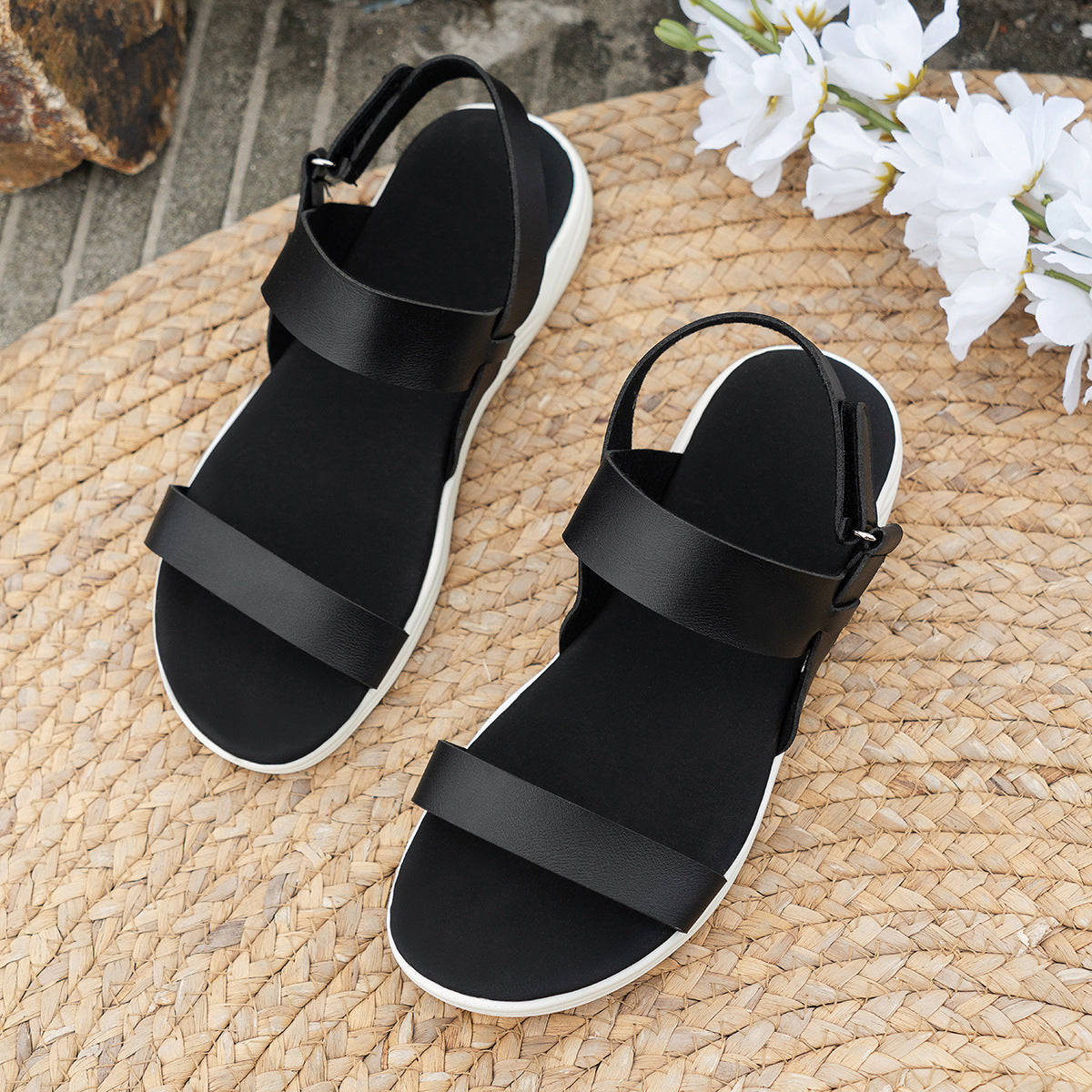 Female Comfortable Flat Heel Women's Peep Toe Sandals