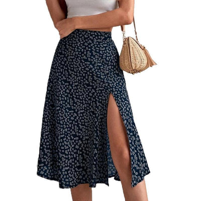 European And American Floral Skirt Package Hip Mid-rise